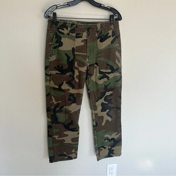 TRAVE Gwen High-Rise Camo Ankle Cargo Pants The Big Battle Denim Casual Women 27 - Picture 3 of 11